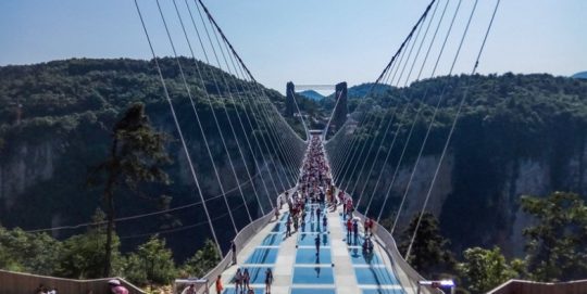 The glass bridge in zhangjiajie China