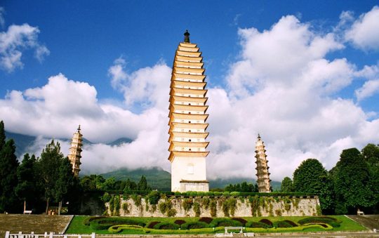 three pagodas Chongsheng temple in Dali, China